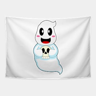 Ghost Halloween Skull Tapestry