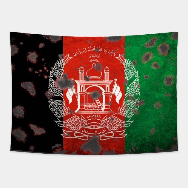 Afghanistan Flag Grunge Tapestry by Historia