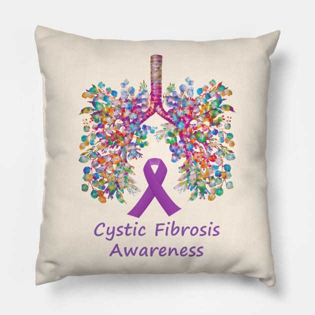 Lungs, floral Lungs, cf, cystic fibrosis, colorful flowers, respiratory therapist Pillow by Collagedream