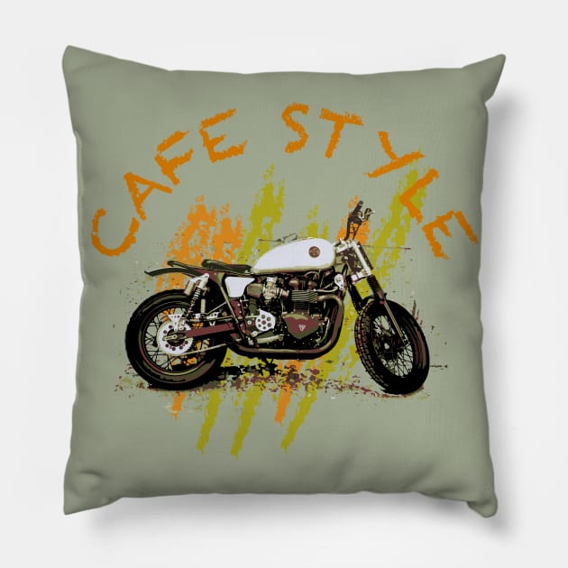 Cafe Racer Bike Pillow by MultistorieDog