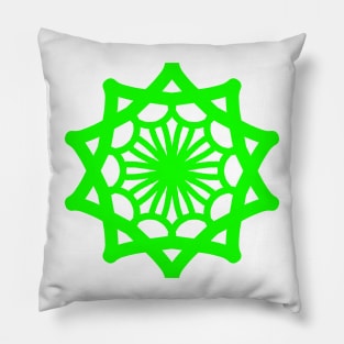 Green Star Mandala Pillow