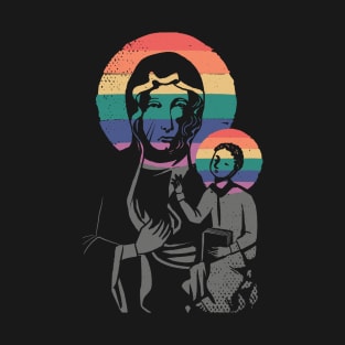 Virgin Mary with rainbow - LGBTQ Style T-Shirt