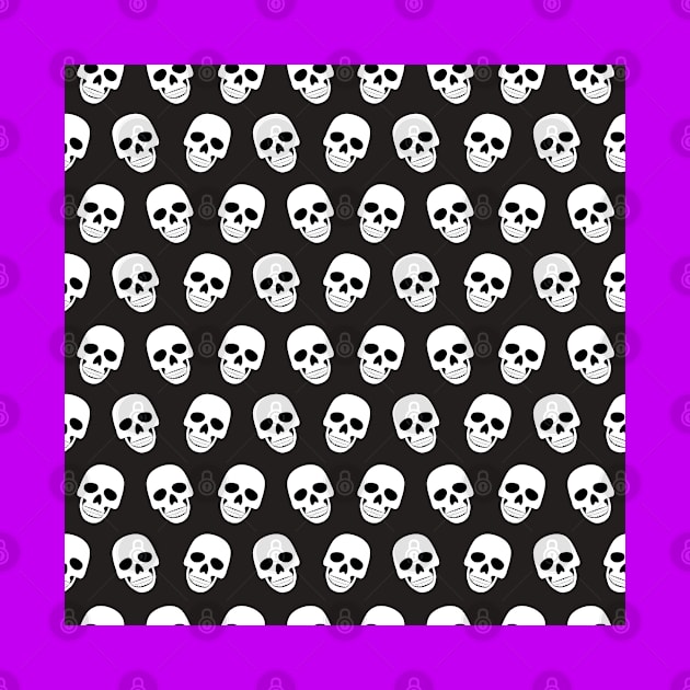 Black and White Halloween Skull Pattern by POD-of-Gold