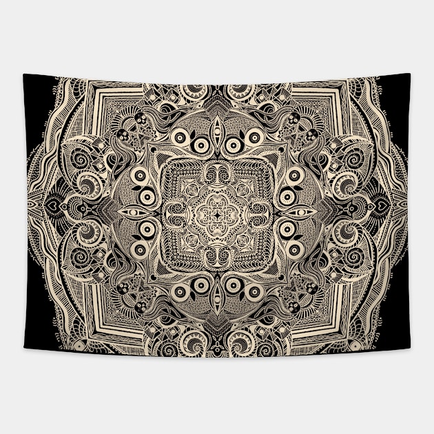 Mandala 05 (Dark Edition) Tapestry by PHAZED