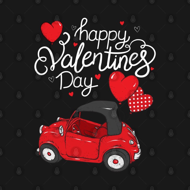 Red Truck With Hearts Happy Valentine's Day Gifts For Girls Women by Herotee