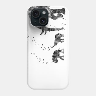 Mom and babies elephant Phone Case