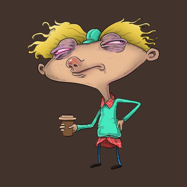 Hey Arnold before coffee by idrawcartoons