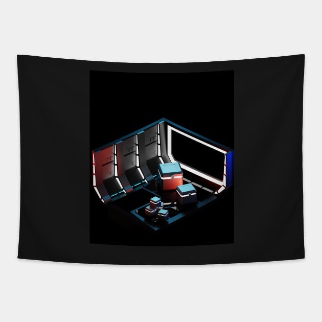 Sci-Fi Hanger 3D Tapestry by TeesandDesign