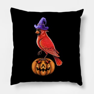 Halloween red cardinal Pillow
