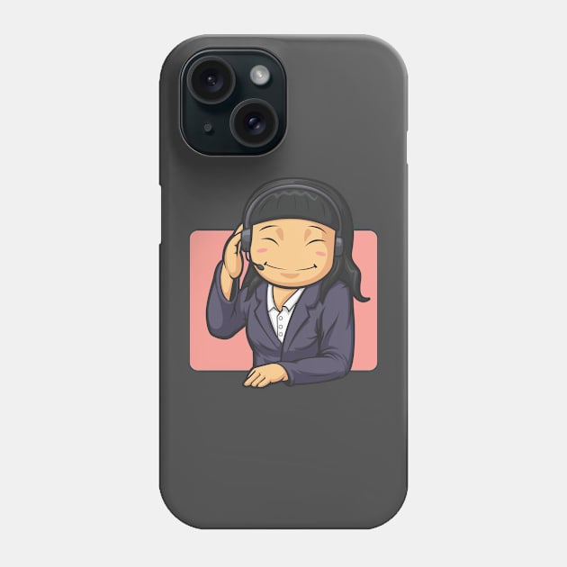 Call Center Worker Woman Phone Case by Asykar