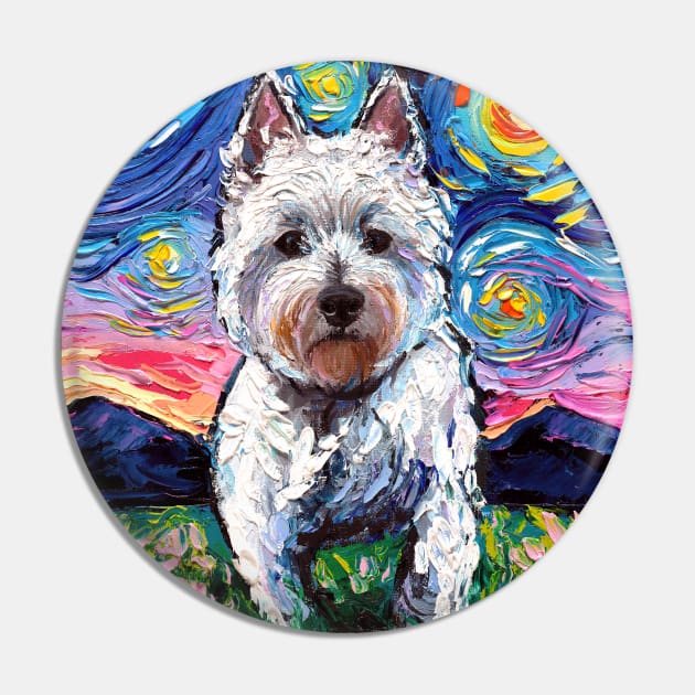 Westie Night 2 Pin by sagittariusgallery