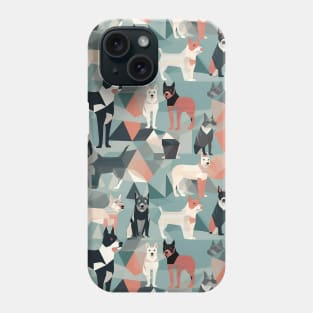 Geometric dogs pattern, geometric dog Phone Case