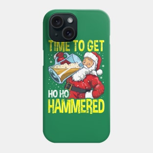 Santa Claus Time To Get Ho Ho Hammered Beer Drinking Phone Case