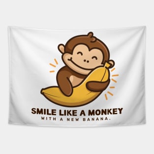 SMILE LIKE A MONKEY WITH A NEW BANANA Tapestry