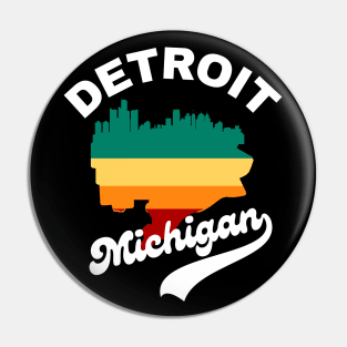 Detroit Michigan city map. Pin