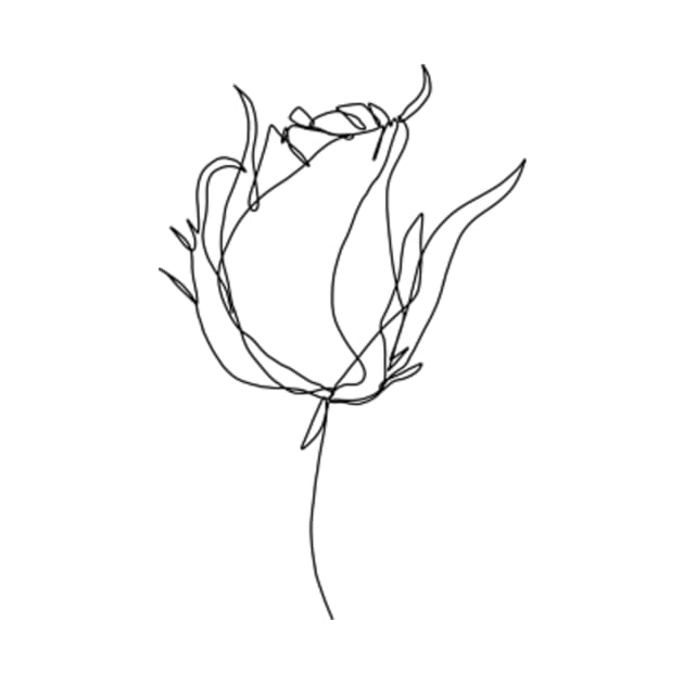 Rose Petal One Line Art by Doodle Intent