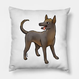 Dog - Xoloitzcuintli - Hairless Brown Pillow