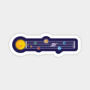 Planets of Solar System in a Light Music Sheet Magnet