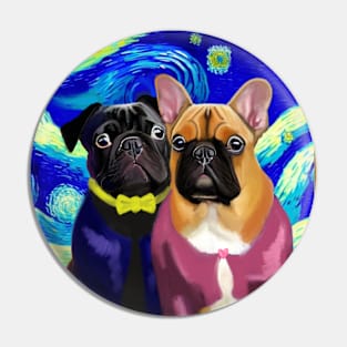 Pug Van Gogh Pin