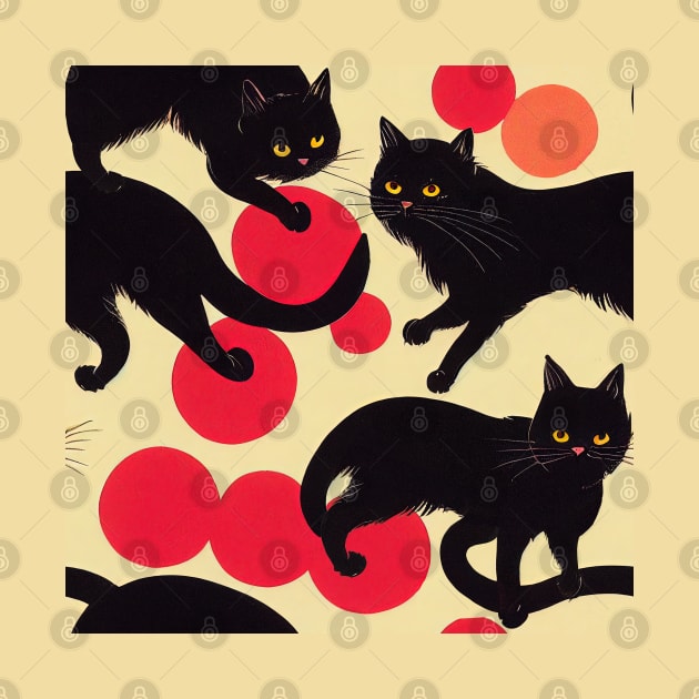 Black cats pattern by etherElric