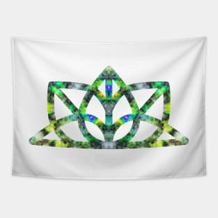 Yoga symbol green Tapestry