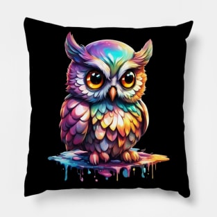 Magical Holographic Owls: Drippy Pillow
