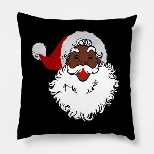 christmas black santa claus xmas Pillow