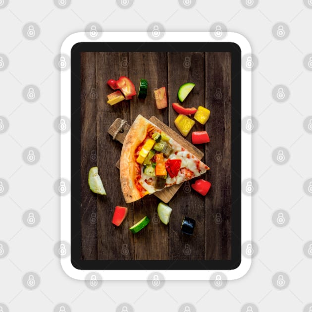 vegan pizza slice Magnet by graphic3000