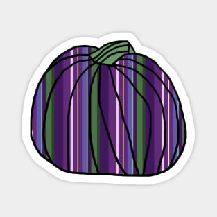 Halloween Horror Pumpkin Purple Green Stripes Magnet