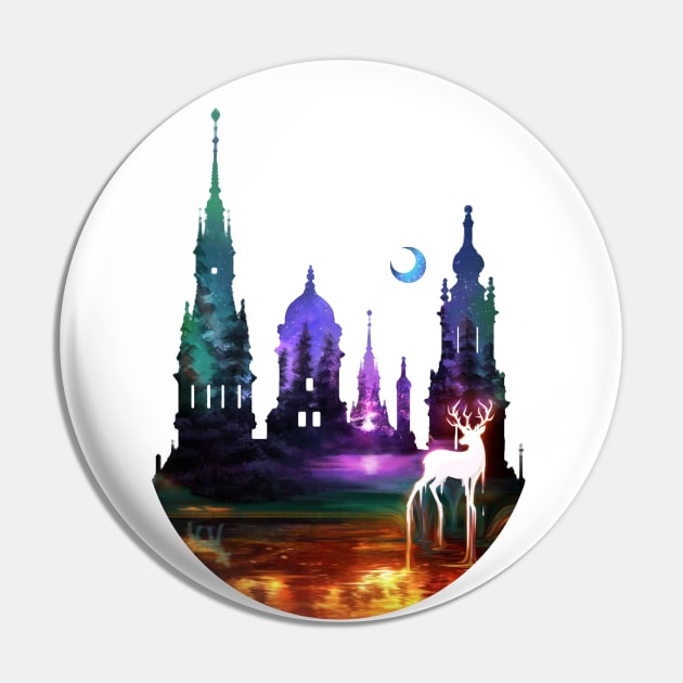 Burning Wood Castle Pin by KucingKecil