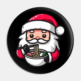 Cartoon Santa Eating Ramen Pin