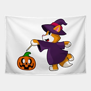 Cat Halloween Witch Tapestry