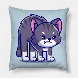 Cute Cat Angry Cartoon Pillow