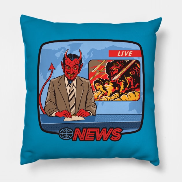 Breaking News Pillow by Steven Rhodes