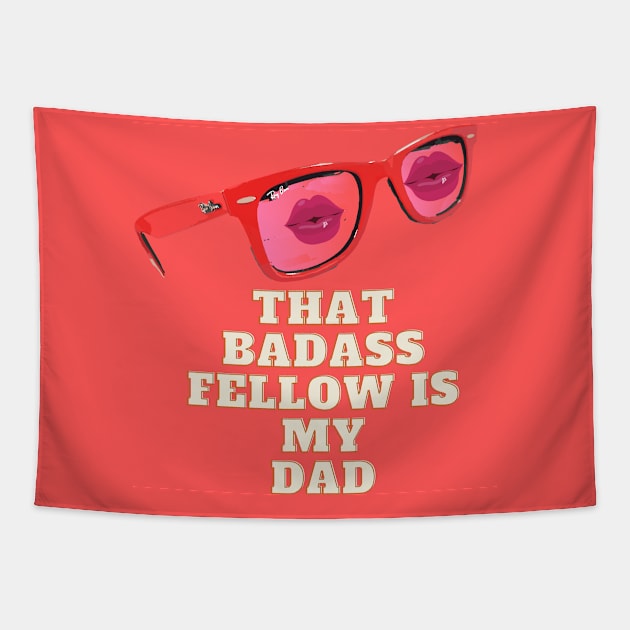 Fathers Day | Badass Father | Her Dad Tapestry by artist369