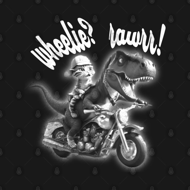 Wheelie? Rawrr! by alcoshirts