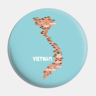 Vietnam Illustrated Map Pin