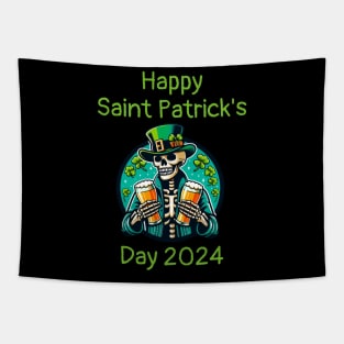 St Patricks Day 2024. Irish Skull Men Tapestry