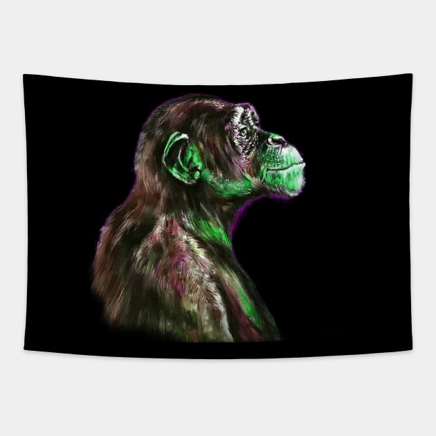 Chimp 3 Tapestry by garymcmullanart