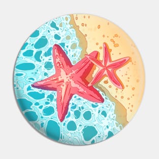 Red sea stars and the ocean Pin