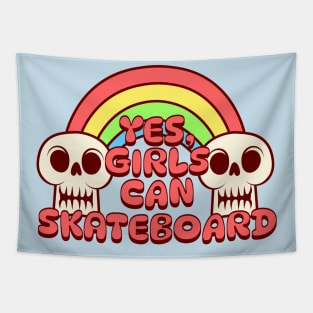 Skateboarding - Yes Girls can Skateboard Tapestry