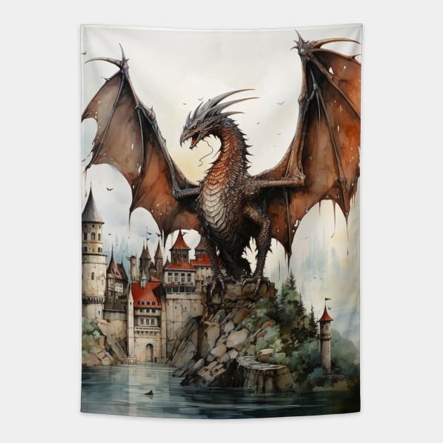 Jabberwocky Alice in Wonderland Tapestry by tfortwo