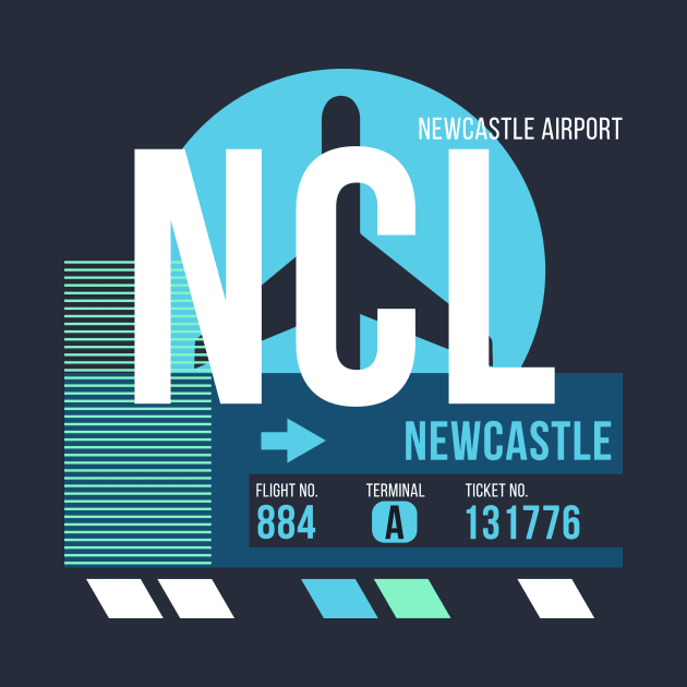 Newcastle (NCL) Airport // Sunset Baggage Tag by Now Boarding