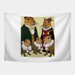 Royal Capybara Family Tapestry