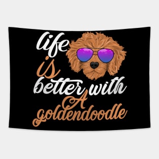 Funny and Cut Goldendoodle Lady Tapestry