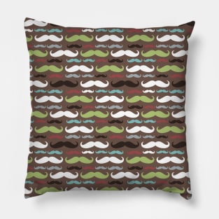 Brown Mustache Pattern Pillow