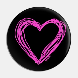 Pink Scribbly Heart Pin