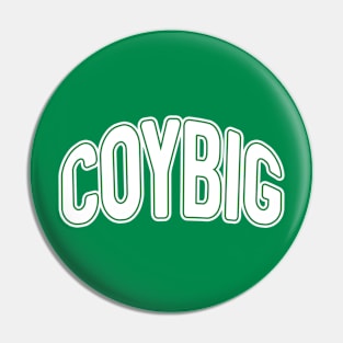 COYBIG, Glasgow Celtic Football Club White and Green Warped Text Design Pin