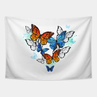 Morpho and Monarchs Butterflies ( Butterfly ) Tapestry