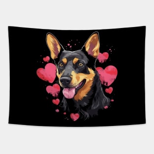 Australian Kelpie Valentine Day Tapestry